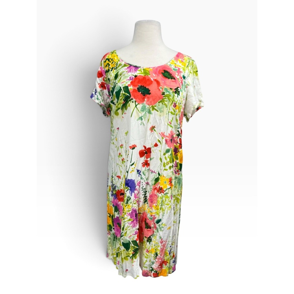 Jams World Hula Moon Cottage Bouquet Dress Large Floral Watercolor Wildflower